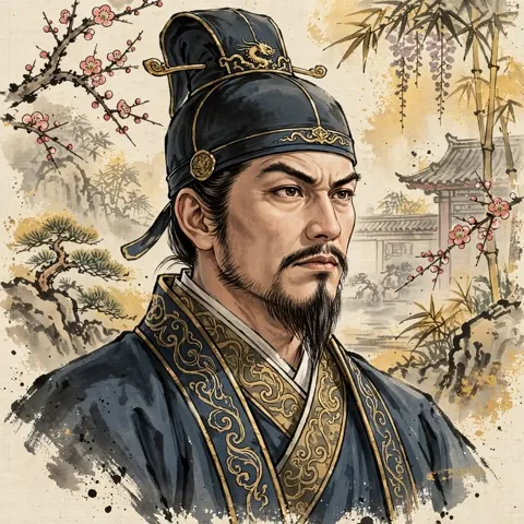 Painted portrait of Cao Cao